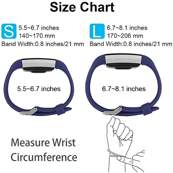 Smart klocka, armband ersättningsband kompatibel med Fitbit charge 2, klassiska och speciella justerbara sportarmband（ Marinblå-L）