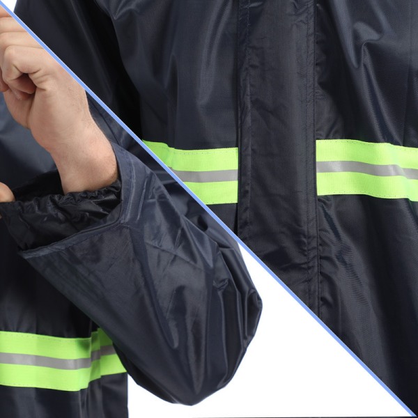 Regndräkter för män, kvinnor Vattentäta, ventilerande regnrockar med iögonfallande reflekterande remsa, slitstarka jackabyxor för regnkläder