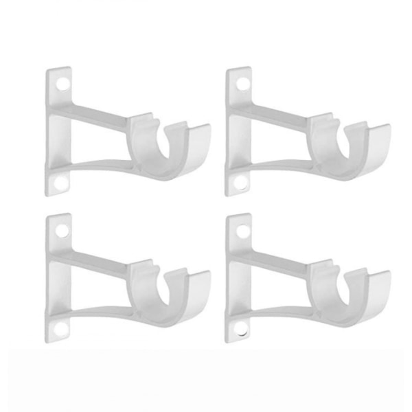 Gardinstångsfäste, kraftiga gardinstångshållare Enkla dekorativa stångkrokar Hängare Passar för draperier Stång, vit (set med 4)