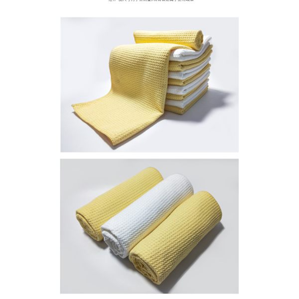 Glass Wipe Honeycomb Microfiber Ananas Bil Håndkle for Bilvask Super Absorberende - 15.7x23.6\" Hvit (2-Pakning)