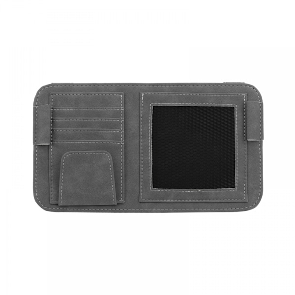 Bilsolskärm Organizer, Multifunktionell Mocka Läder Organizer Universal Solglasögonhållare Multi-Pocket Organizer Visir Förvaring