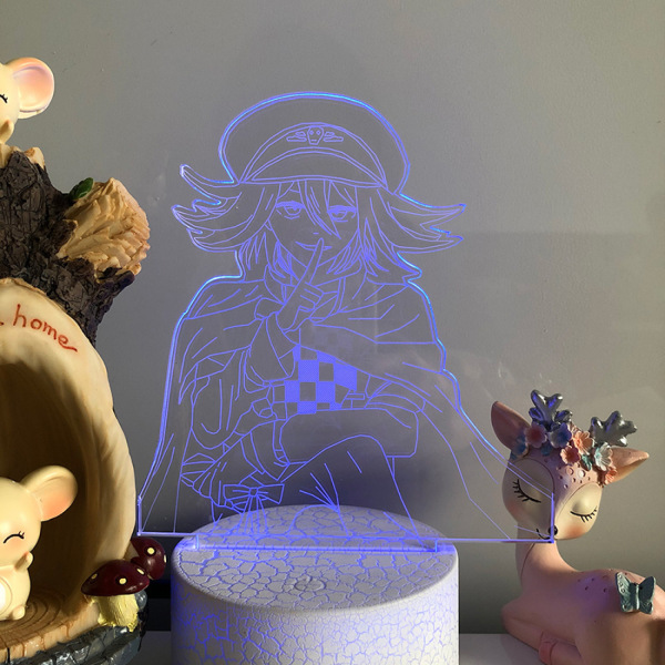 JUSTUP Anime Character Night Light 3D Illusion Lampa Fjärrkontroll för sovrumsinredning Barn Födelsedagspresent --- Crack Seat