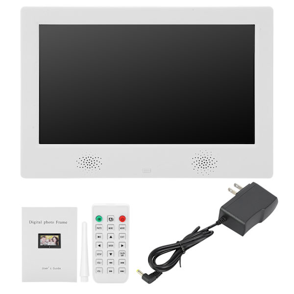 10-tums HD digital fotoram 1024x600 upplösning stödjer MP3/MP4/bildspel 100V‑240VUS-kontakt