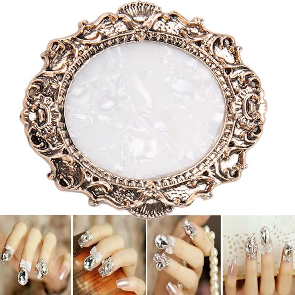 Retro Nagelkonst Displayram Poleringsfärg Akryl Gel Tips Display Manikyr Vintage Guld