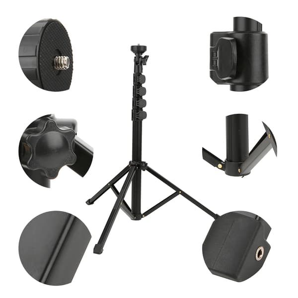 5 sektioner stativmonteret ringlys mobiltelefonstativ til makeup live video