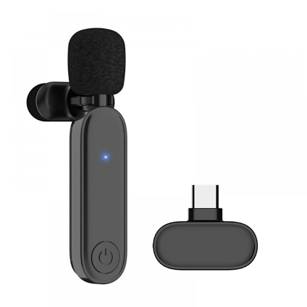 Trådløse mikrofoner, trådløse klipsmikrofoner, reversmikrofon  Ett par to, for Android-telefon, iPhone, bærbar PC, videoopptak
