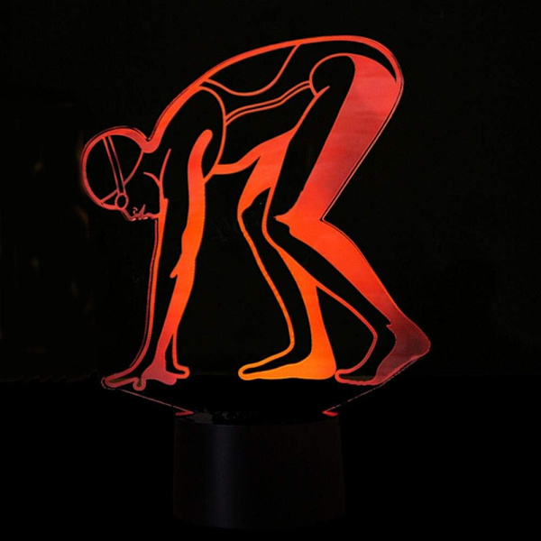 WJ 3D Svømning Natlys Lampe Illusion Led 7 Farve Skiftende Touch Switch Bord Dekoration Lamper Akryl Flad ABS Base USB Kabel Legetøj