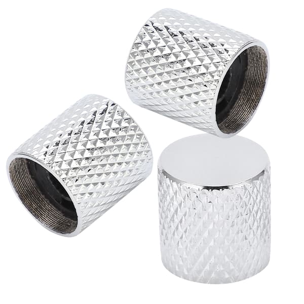 3 st gitarrkontrollknoppar volymton passform toppset kit instrumenttillbehör ersättningssilver