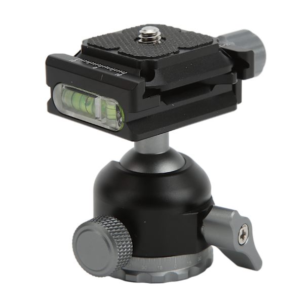 Mini aluminiumlegering kulhuvud 360° panorama kulhuvud med snabbkopplingsplatta bubbelnivå för stativ monopods digitalkameror