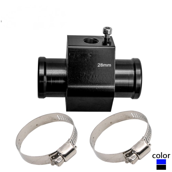 Aluminium Sort Vand Termometer Adapter Rør Radiator Sensor Adapter Klip - SW28 - Sort (Pakke med to)