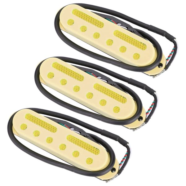 3 st/set enkel spole hals mitten bro SSS pickup för ST stil gitarr (beige)