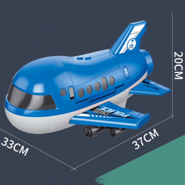 Engineering Series Leksaksbil med inbyggd orbital inertial flygplansförvaring - Rolig och kreativ leksak för barn (polisserien)