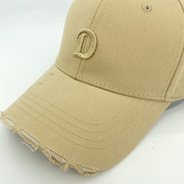 Dotpet keps Dam vår sommar D bokstav broderi Ripped Retro Baseball keps Män (Grå)