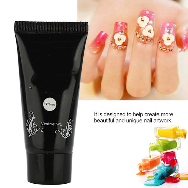 30ml Smärtfri Snabb Nagel Extensions Gel Pappersfri Manikyr UV Gel Tillbehör Transparent