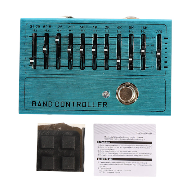 Instrument Band Controller Guitar Tone Preamplifier 10 Bands EQ Uafhængig Output Volume Justering Forstærker