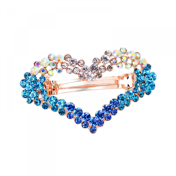 Hårnålar/klämmor Maserfaliw Dam färgglada hårklämma Festtillbehör Full Rhinestone Love Heart Hårnål – Lila