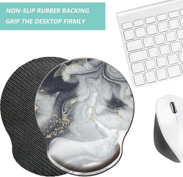 Musemåtte med håndledsstøtte, ergonomisk musemåtte med memory foam håndledsstøttepude, skridsikker gummibase Gaming musemåtte til hjemmet
