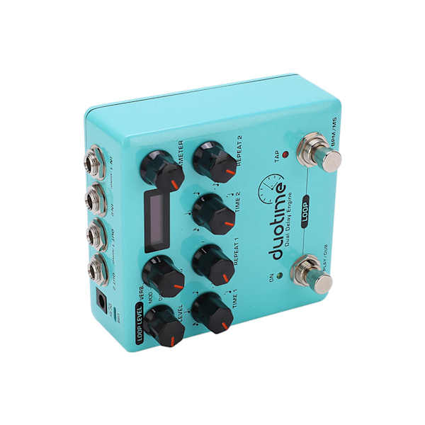 Dual Delay Engine Effekt Elektrisk Guitar Multi-Mode Delays Pedal med 40 Sekunders Stereo Loop