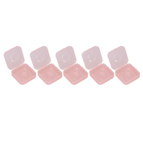5 stk. Transparent Pink Makeup Puff Opbevaringsboks Bærbar Støvfri Åndbar Pudder Puff Beholder Holder