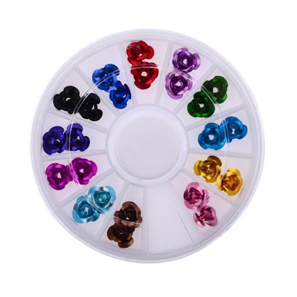 12grids/set Legering Kronblad Form Dekoration DIY Nagelkonst Manikyr Charm Disc