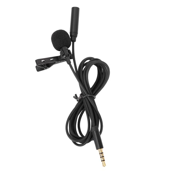 Bærbar Mini Lavalier Clip-on 3,5 mm mikrofon for mobiltelefon