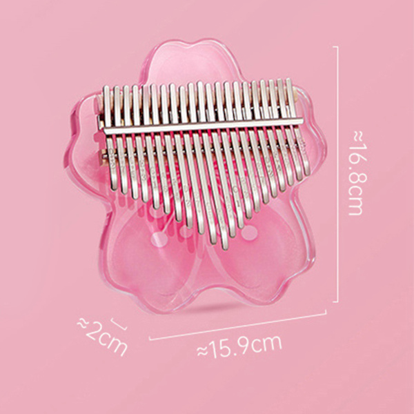 Tommelfingerklaver Akryl Blomstermønster Bræt Nem Spil Professionel Kalimba Instrument Gaver Pink 21 Tangenter