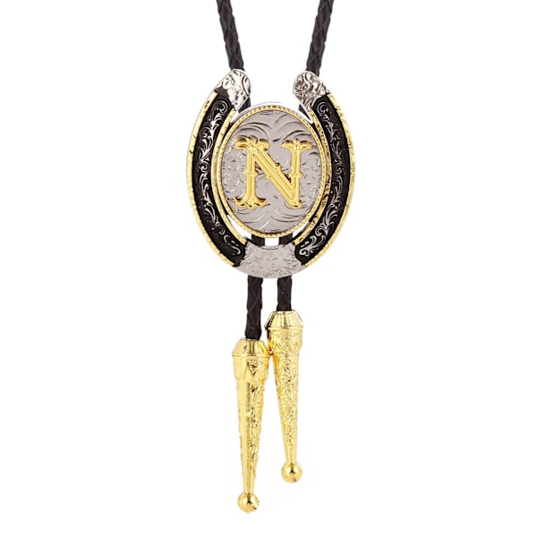 Vintage Bolo-solmio miehille - Alkukirjain ABCDMJR - Z Western Cowboy Bolo-solmio naisille