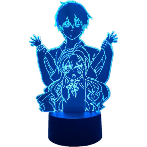 7/16 Värillinen Himmennettävä Kosketusohjattava Anime 3D Illuusiolamppu Manga Toradora Taiga Aisaka Yövalo Makuuhuoneen Koriste LED-Työpöytälamppu Lasten Joululahjat
