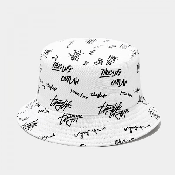 Wekity Sød Spand Hat Strand Fisker Hatte til Kvinder, Reversible Dobbelt-Side-Wear Unisex (Hvid)