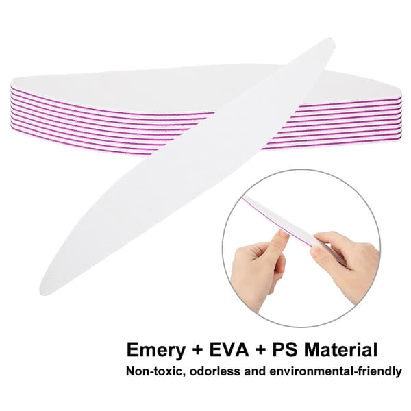25 stk. Pilebladeformede Neglefile Dobbeltsidet Manicure UV Gel Lak Sanding Buffer Kit