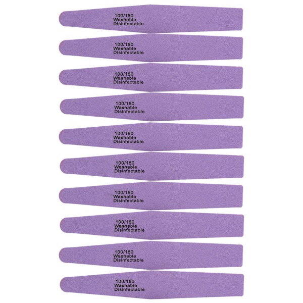 10pcs Nail File Double Sided Nail Buffer Sanding Buffing Polishing Strip Manicure ToolPurple