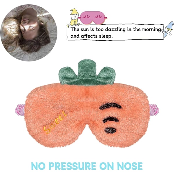 Söt Morotsögonmask, Mjuk Plysch Ögonbindel Rolig Nyhet Ögonmask Ögonlock Skydd för Barn Flickor Pojkar Kvinnor Män Natt Sov T