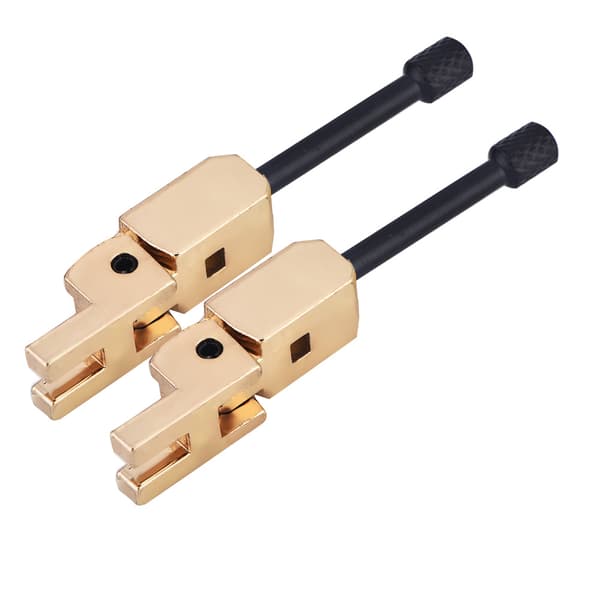 6 stk. Tremolo Bridge Saddles Reservedele til Elektrisk Guitar (Guld   Sort)