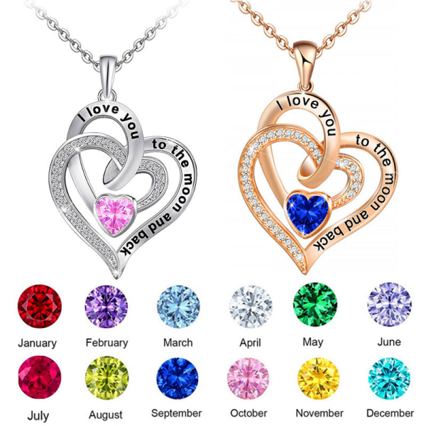 Love Heart hänge halsband för kvinnor, födelsedag mors dag smycken present för mamma kvinnor flickor