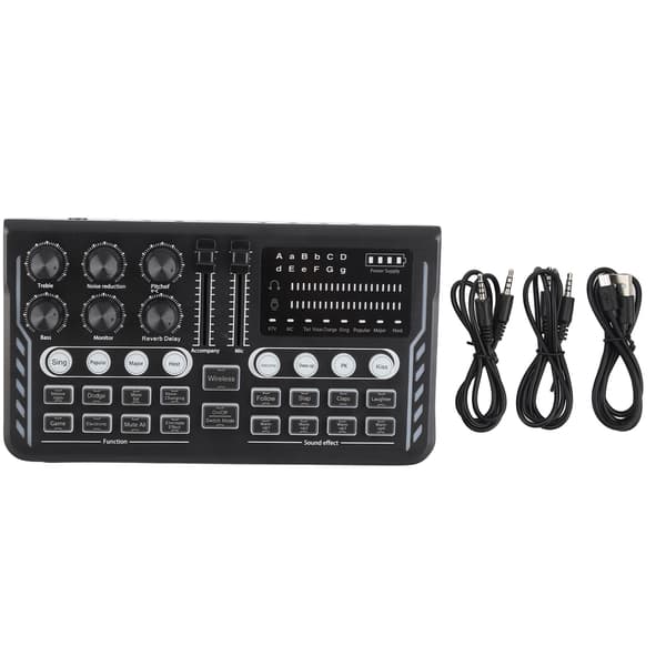 Profesjonell lydmikser Live lydkorteffekter Stemmeforvrenger DJ Studio Strømming Podkasting Opptak for telefon PC