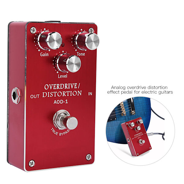 Mini Space Portable Overdrive Distortion Tone Elektrisk Pedal Gitarr Effektor Pedaler
