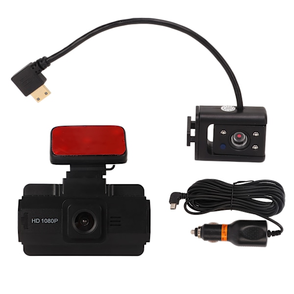 Körinspelare 3in IPS-skärm HD 360 graders rotation fram bakre dubbla objektiv G-sensor nattvision Dash Cam för bil