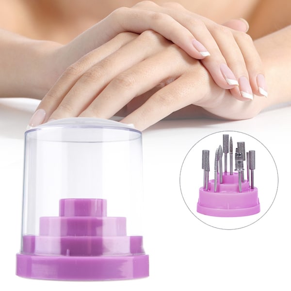 48 hullers opbevaringsboks manicure boremaskiner holder beholder display case organizer manicure værktøj