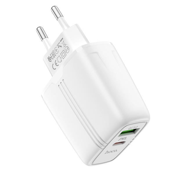 hoco. N11 Youneng dobbelt-port PD20W+QC3.0 lader for iPhone12 europeisk standard lading