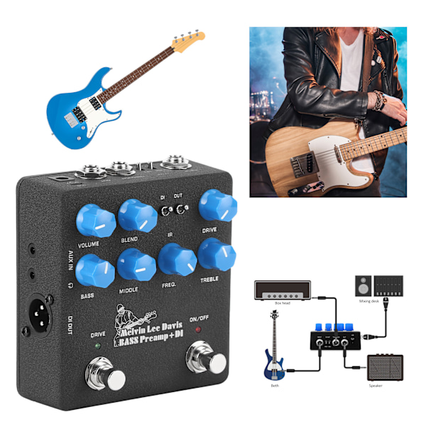 NUX NBP5 Elektrisk basförförstärkare DI-box effektpedal metall musikaliska instrumenttillbehör