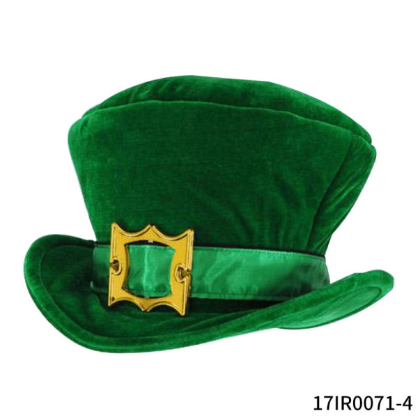 St. Patrick's Day rutig tyg Fedora hatt | Festtillbehör, irländsk festivalhatt shamrock hög hatt grön hatt festivaldekorationer C