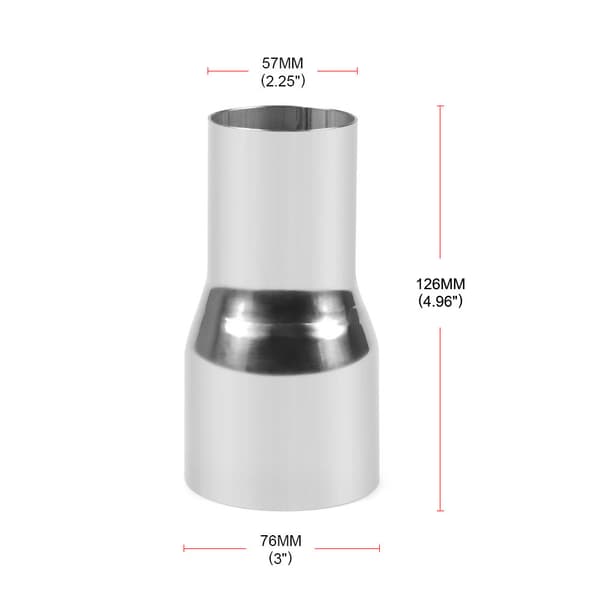Universal eksosrør til montering av rør adapter reduksjonssett - 57MM-76MM (ett sett)