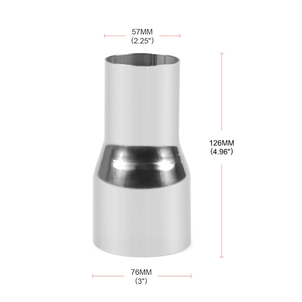 Universal udstødningsrør til samlingsrør adapter reduktionskit - 57MM-76MM (Et sæt)