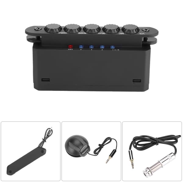 R2 Resonans Pickup med Endpin Jack Effekt Regulator Högtalare för Akustisk Gitarr
