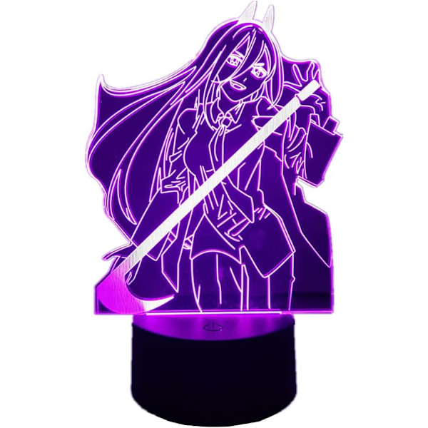 WJ 3D Lampe Anime Chainsaw Man Figur Power Lampe Farverig Led Illusion Natlys Soveværelse Sengekant Dekoration Julegave Manga Chainsaw Man Lys