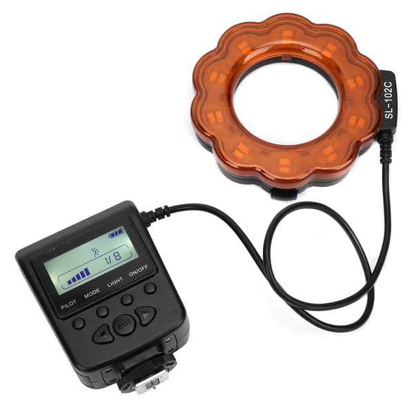 Kameraobjektiv LED-lampe ringblitslys med 40,5/52/55/58/62/67/72/77 mm adapterring