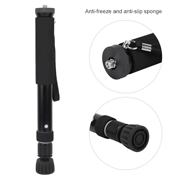Bärbar justerbar handhållen monopod i aluminiumlegering för DSLR-kamera, telefon, videoförlängningsstång