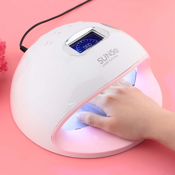 72W kraftfull UV LED-nagellampa för härdning av nagelgeler Tidsinställning Automatisk sensor LCD-skärm