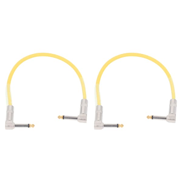 2 st 12 tum gitarrjumper 1/4 tum plugg gitarr effektpedal kabel ren koppar musikinstrument kablar gul