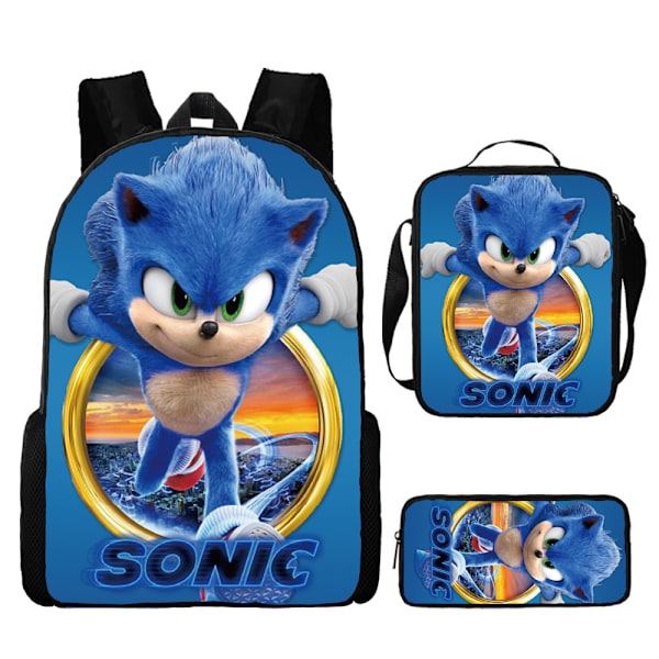 SONIC reppu Sonic alakoulureppu 3-osainen anime-piirretty reppu olkalaukku kynäpussi Style 22 three-piece
